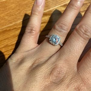 CZ Halo round Wedding, promise ring, or fashion